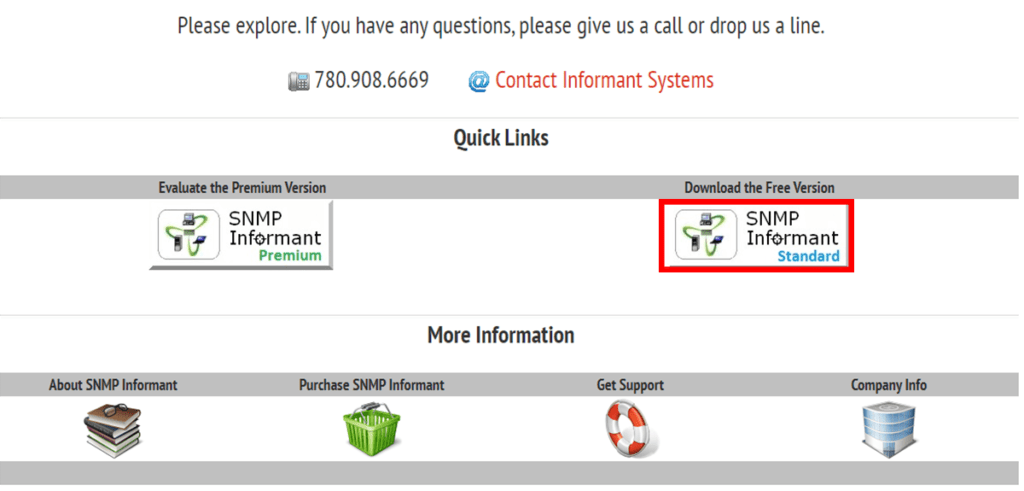 SNMP Informant TOP page