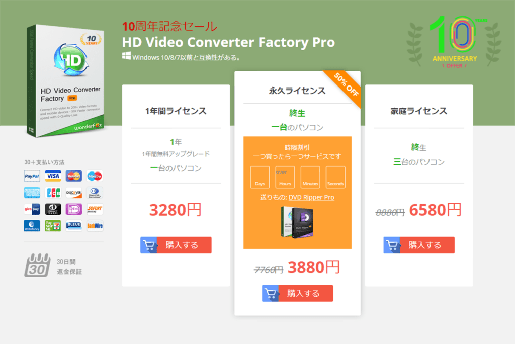 WonderFox HD Video Converter Factory Pro 半額セール